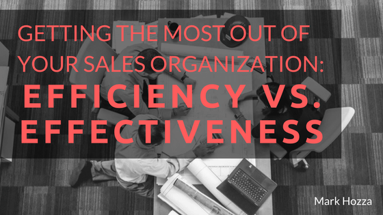 Getting the Most Out of Your Sales Organization: Effectiveness vs. Efficiency